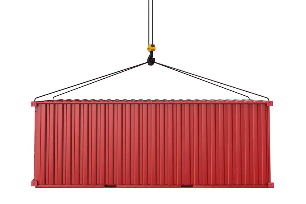 Red ISO Shipping Container